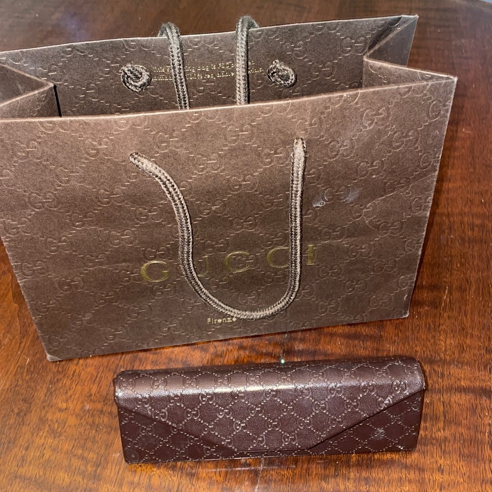 Authentic Gucci Glasses case & Gucci gift bag